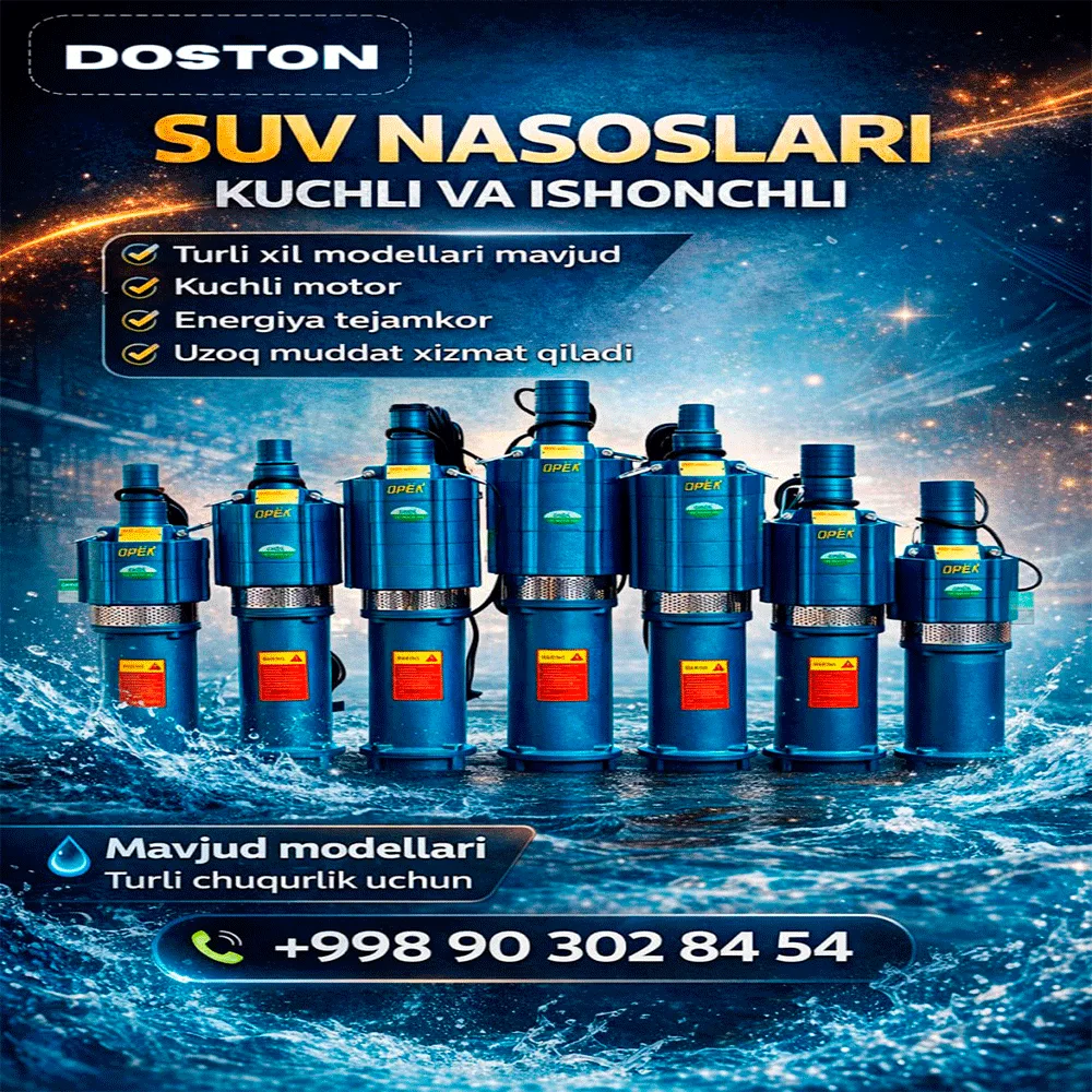 Quduq, hovli yoki suv chiqarish ishlari uchun nasos